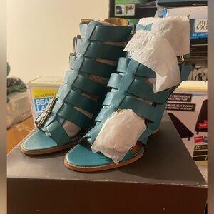 Leila Stone Teal Strappy Women's Sandals